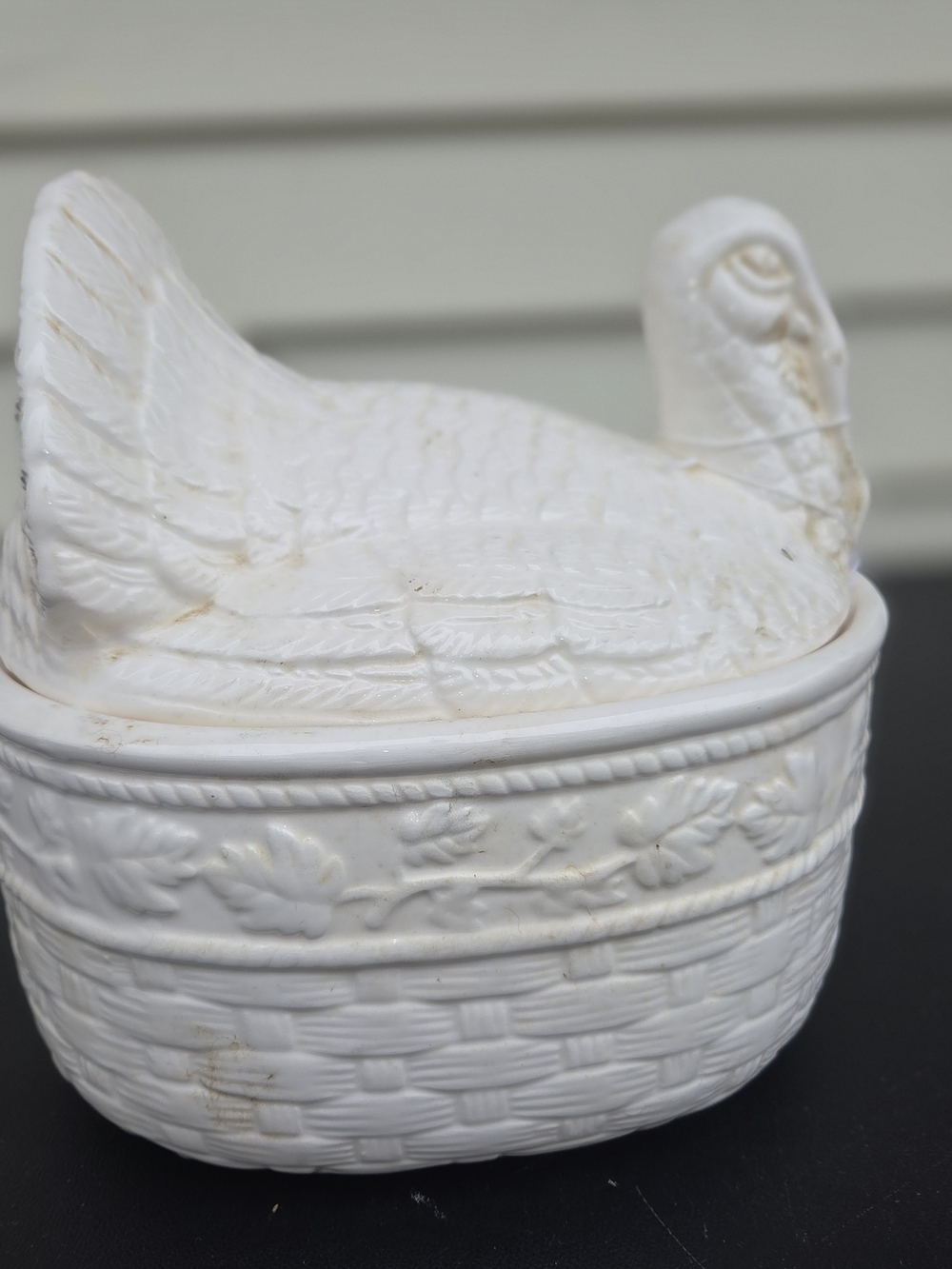 White Ceramic Turkey Covered Dish